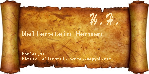 Wallerstein Herman névjegykártya